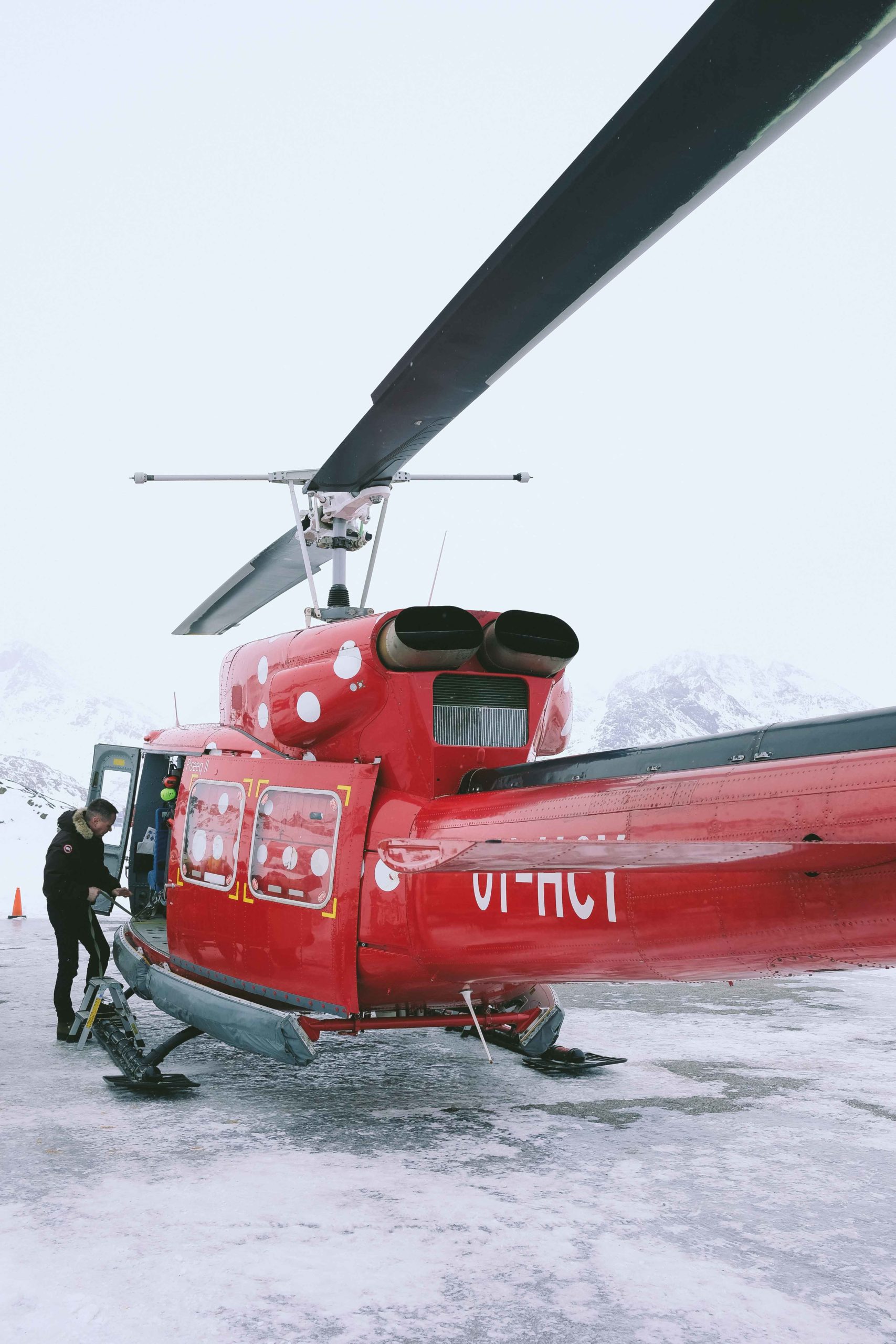 Hélicoptère au Groenland