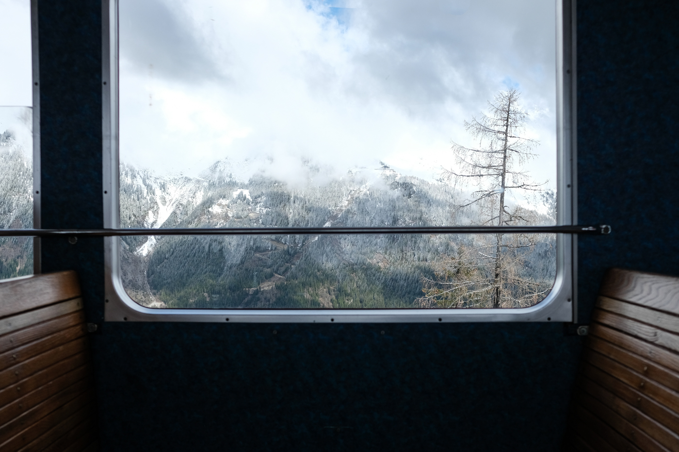 vue depuis le train a crémaillère de Chamonix