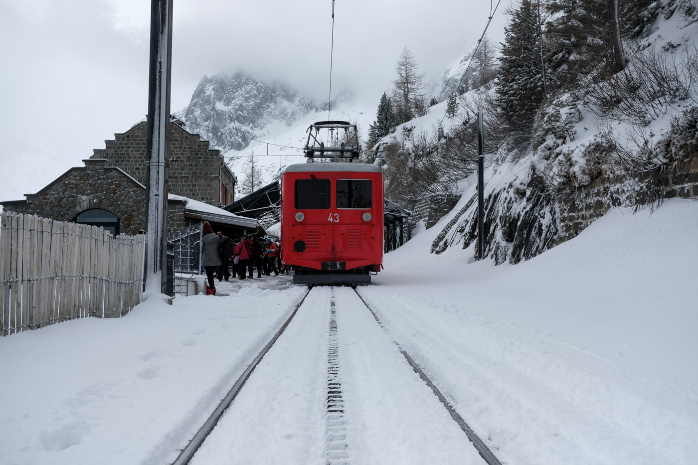 train du montenvers en hiver à Chamonix 