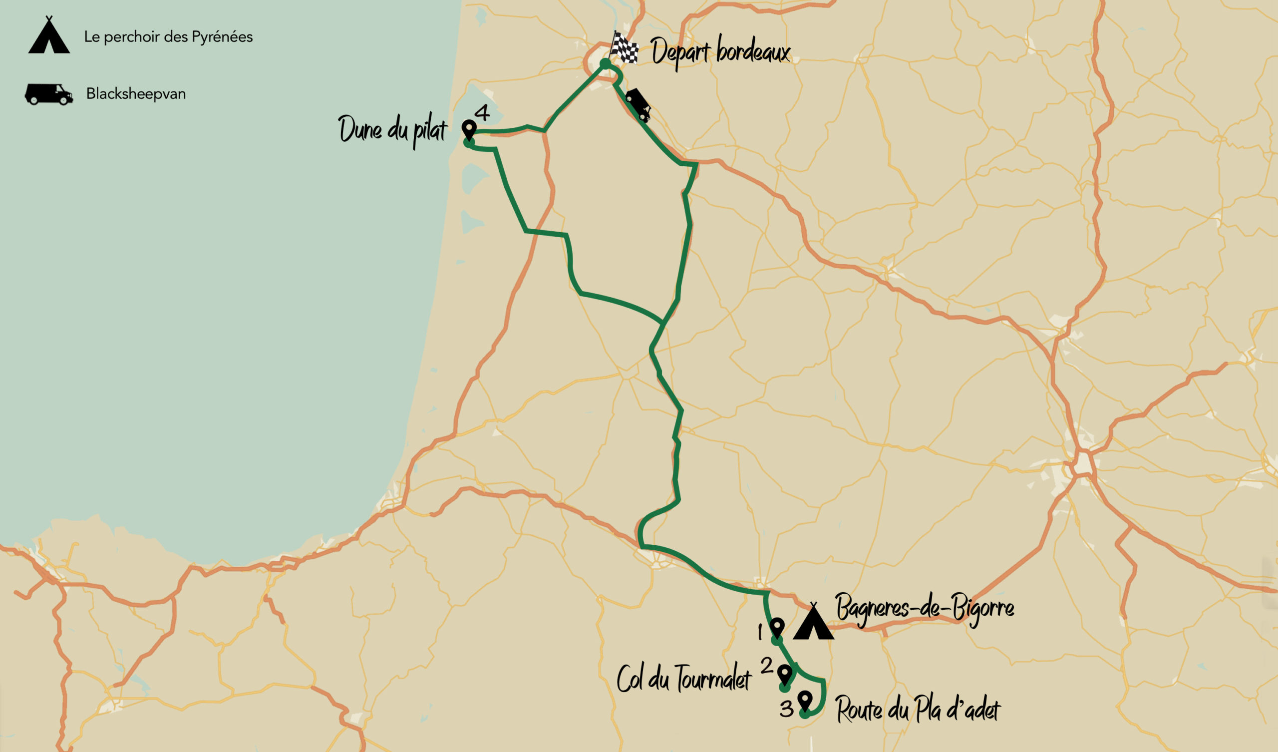 itinéraire road trip en van dans les Pyrénées