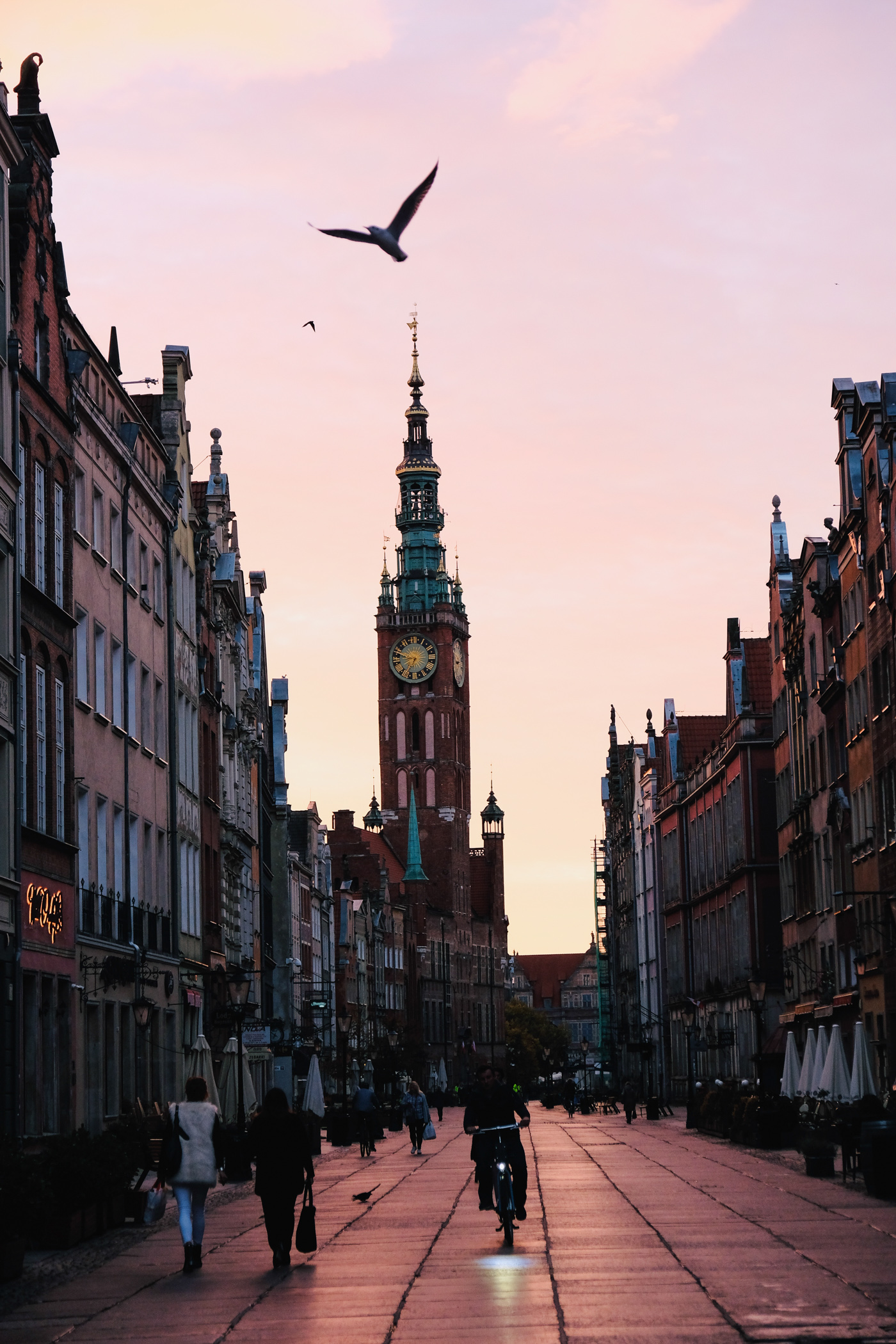 lever de soleil a Gdansk en Pologne